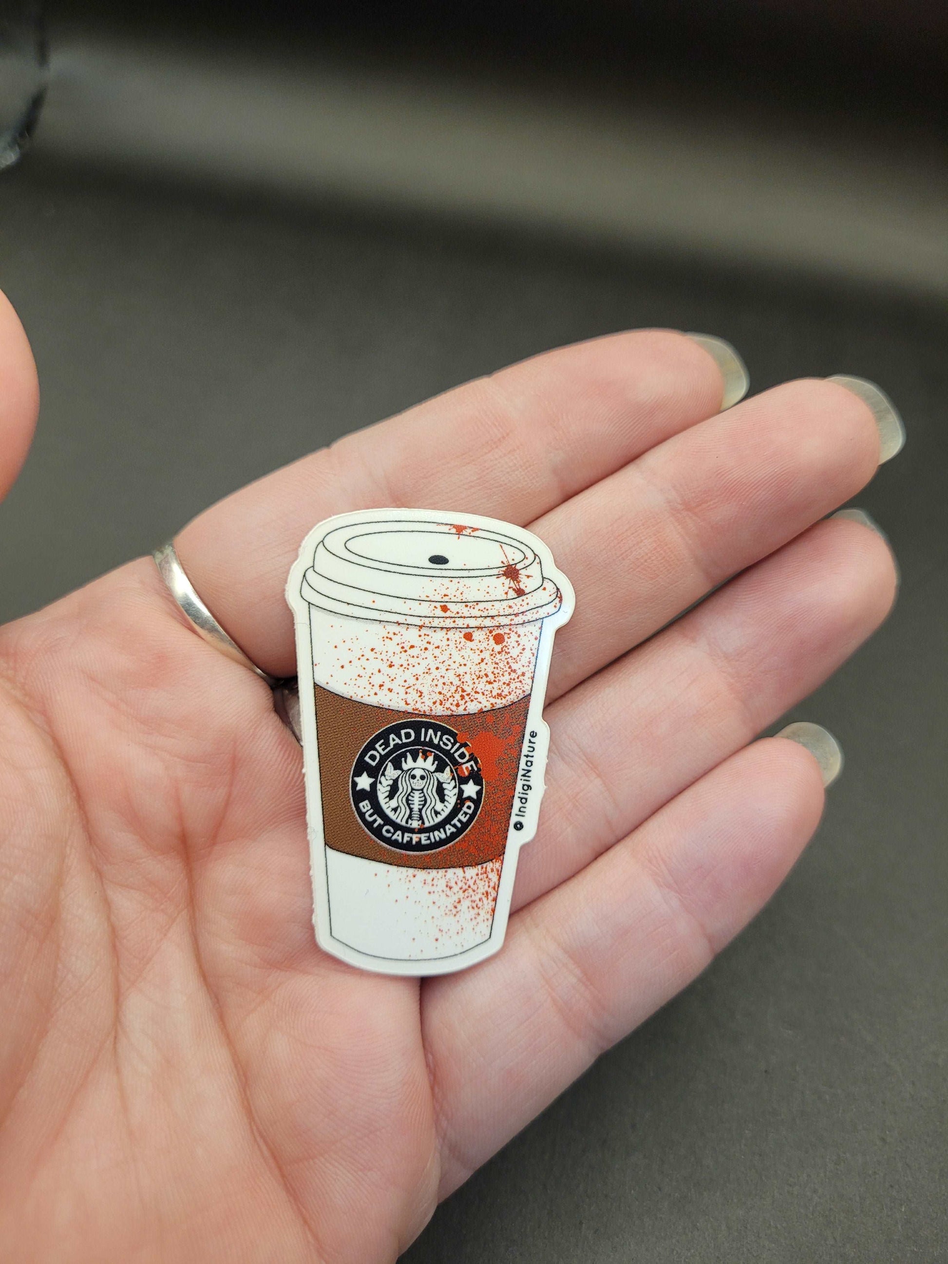 Dead but Caffeinated Stickers - IndigiNature