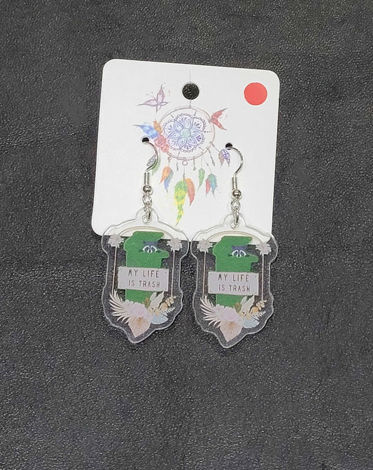 My Life is Trash earrings - IndigiNature
